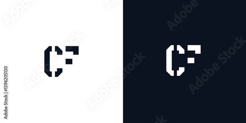 Creative abstract initial letter CF logo.