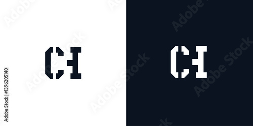 Creative abstract initial letter CH logo.