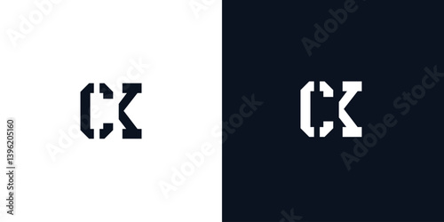 Creative abstract initial letter CK logo.