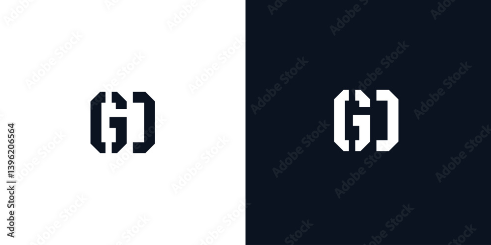 Fototapeta premium Creative abstract initial letter GD logo.
