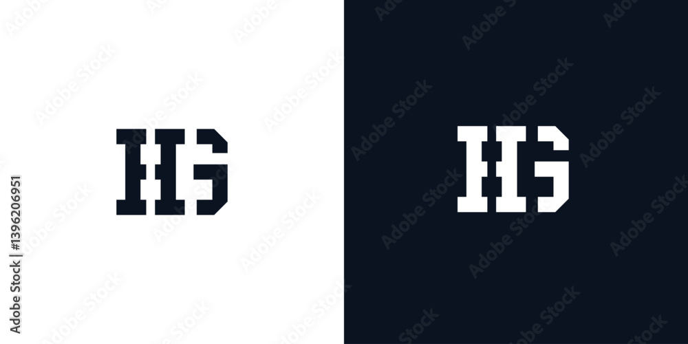 Creative abstract initial letter HG logo.