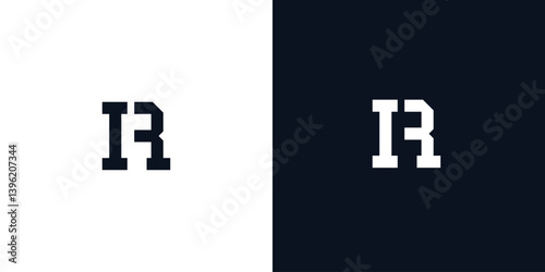 Creative abstract initial letter IR logo.