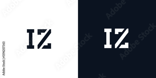 Creative abstract initial letter IZ logo.