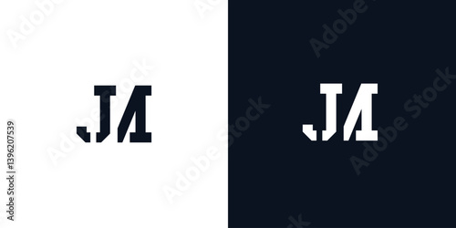 Creative abstract initial letter JM logo.