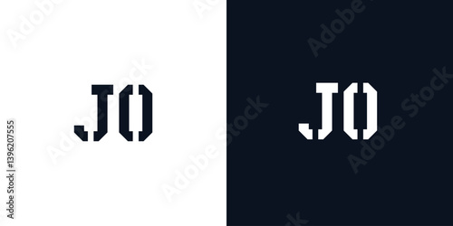 Creative abstract initial letter JO logo.