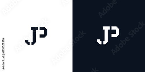 Creative abstract initial letter JP logo.
