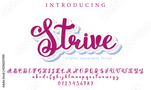 Strive Font Stylish brush painted an uppercase vector letters, alphabet, typeface