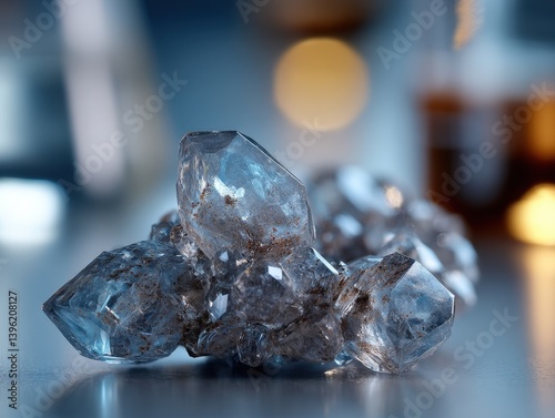 Close-up of shiny, transpar...