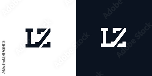 Creative abstract initial letter LZ logo.