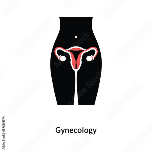 Womans Silhouette With Uterus Illustration Focusing On Reproductive Health And Gynecology