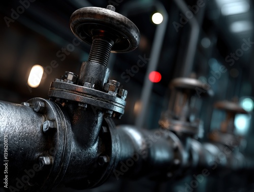 Industrial scene with a clo...