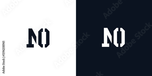Creative abstract initial letter NO logo.