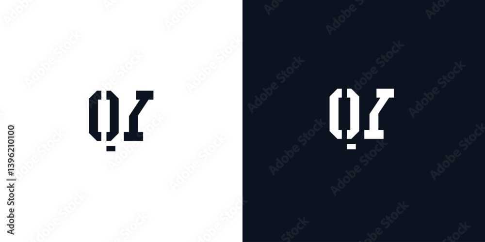 Fototapeta premium Creative abstract initial letter QY logo.