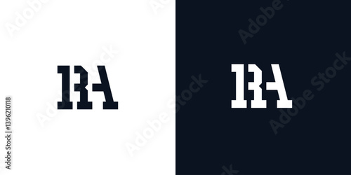 Creative abstract initial letter RA logo.