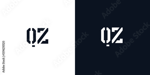 Creative abstract initial letter QZ logo.