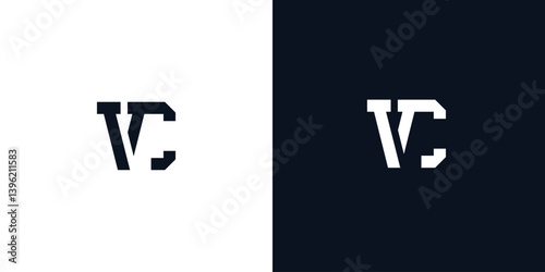 Creative abstract initial letter VC logo.