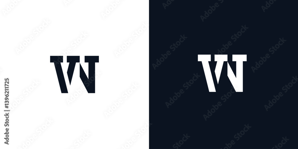 Obraz premium Creative abstract initial letter VN logo.