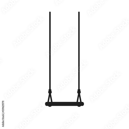 Empty Swing Minimalist Black And White Isolated Playground Fun Equipment Graphic Resource