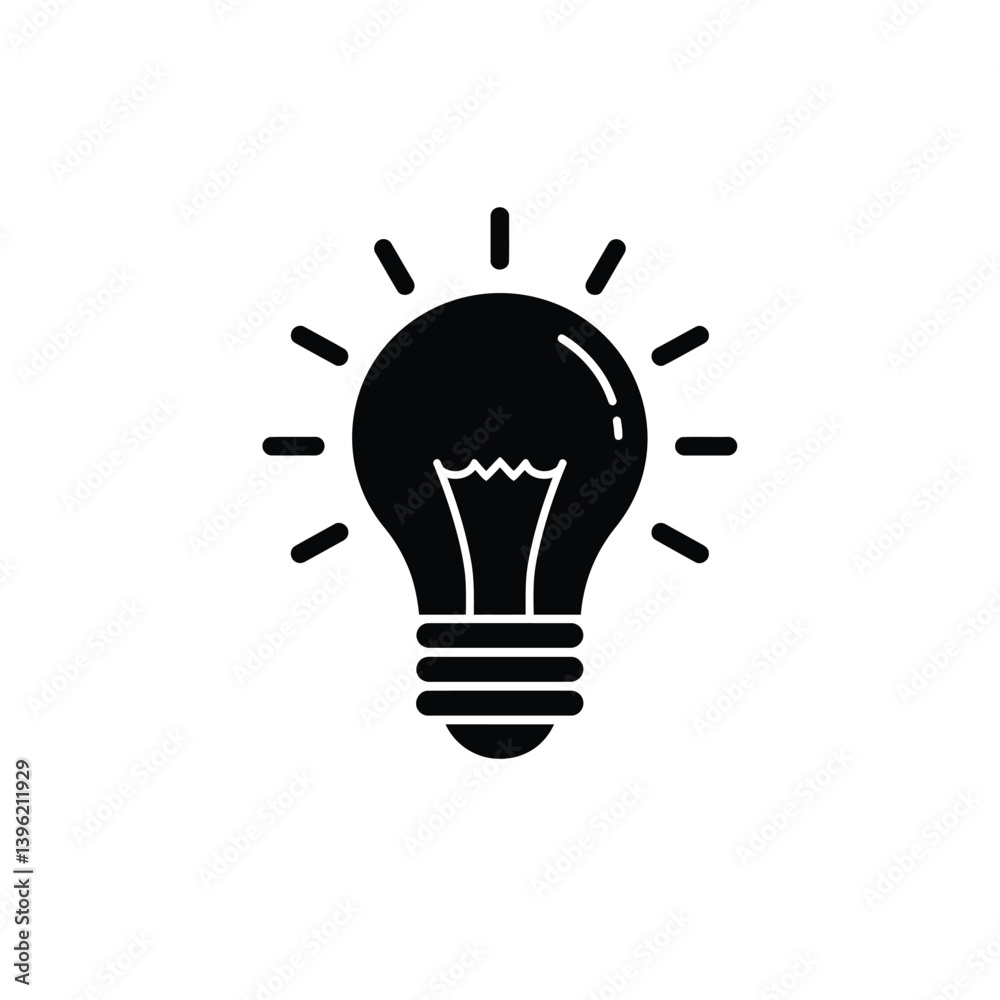 Black Light Bulb Icon Illustration Symbolizing Idea Innovation And Creativity Black Light Bulb Icon Illustration Symbolizing Idea Innovation And Creativity