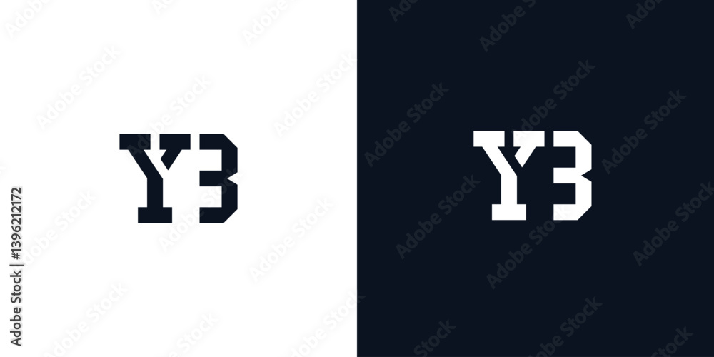 Fototapeta premium Creative abstract initial letter YB logo.