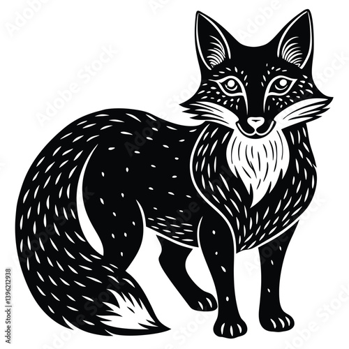 Wallpaper Mural Cute vector illustration of a wild fox and cat sketch, mammal art Torontodigital.ca