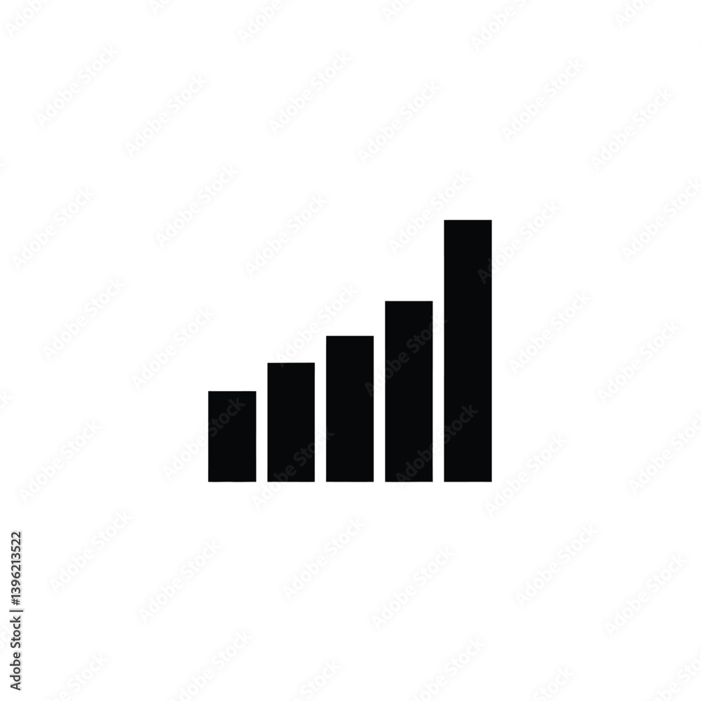 Signal Strength Indicator Bar Graph Growing Connectivity Level Display Signal Strength Indicator Bar Graph Growing Connectivity Level Display
