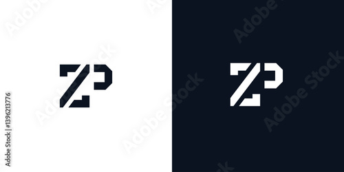 Creative abstract initial letter ZP logo.