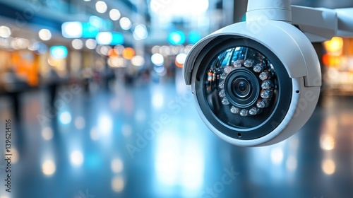 Security camera in a shopping mall