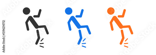 wet floor icon set isolated on white