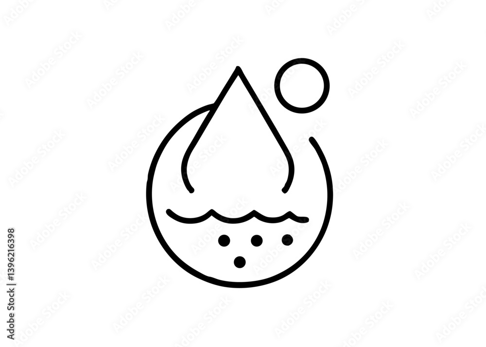 Minimalist Icon Water Droplet Raincloud Black Minimalist Icon Water Droplet Raincloud Black
