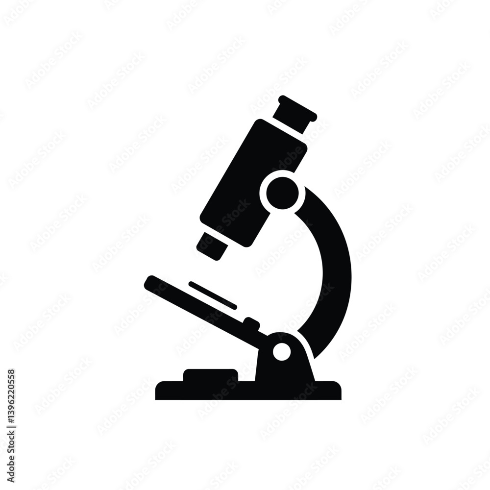 Microscope Vector Icon Biology Science Research Tool Silhouette Illustration Symbol Microscope Vector Icon Biology Science Research Tool Silhouette Illustration Symbol