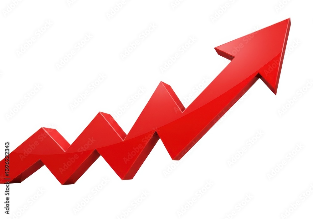 Stock market arrow rising trend growth financial success isolated on white background Stock market arrow rising trend growth financial success isolated on white background