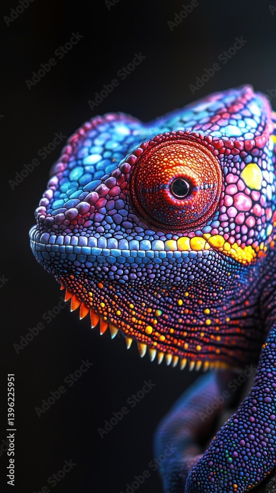Obraz premium Vibrant chameleon close-up