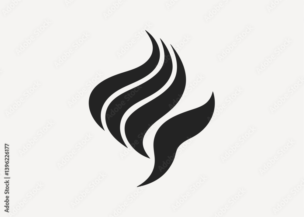 Fototapeta premium Simple Black Icon Smoke Wisps Minimalist Design