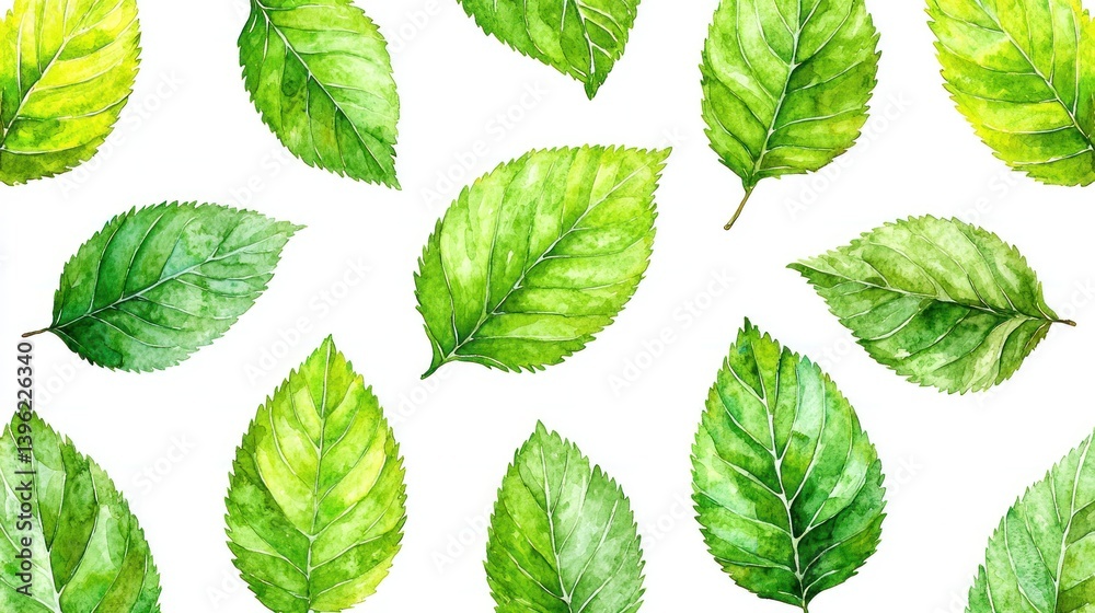 Vibrant green leaves pattern Vibrant green leaves pattern