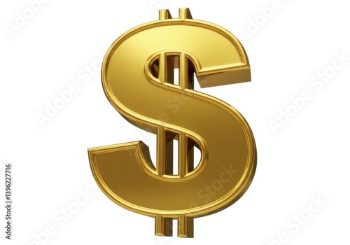 Isolated golden dollar symbol currency finance investment isolated on white background