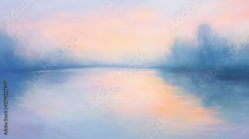 Abstract pastel sunrise over water