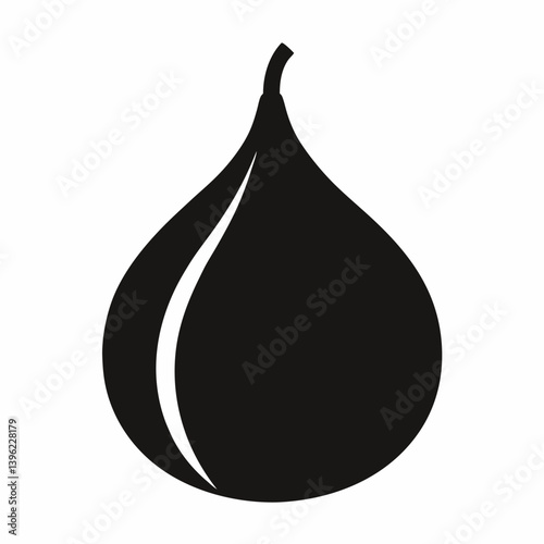 Fig Silhouette Vector icon on white background