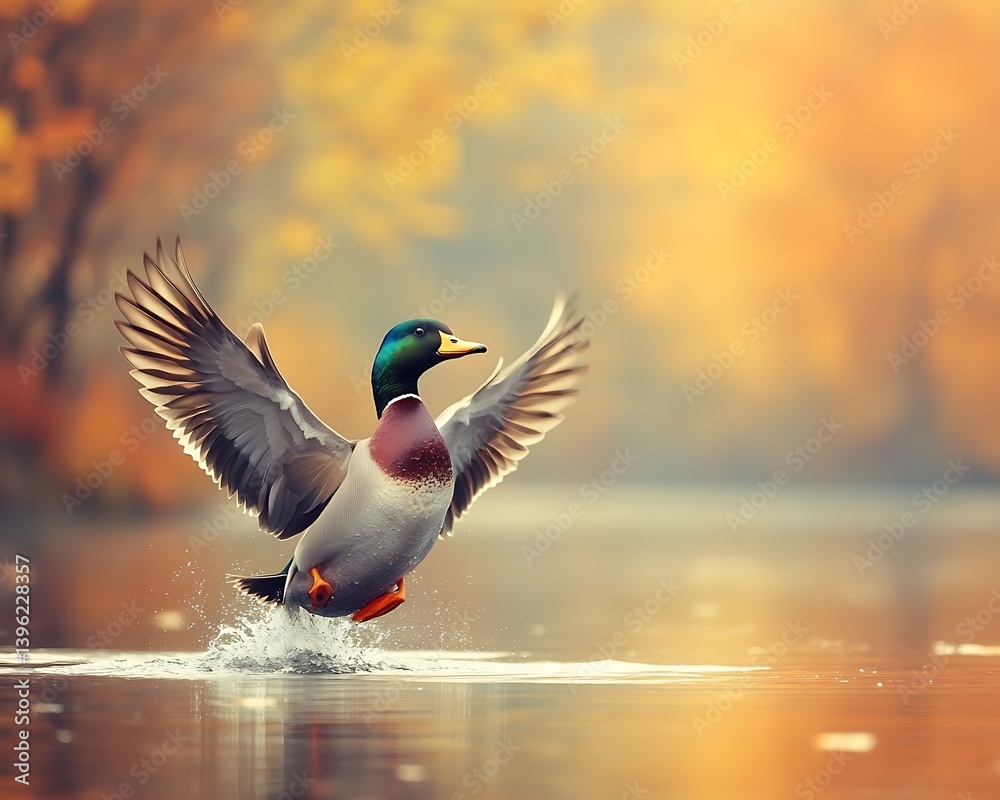 Obraz premium Mallard Landing Autumn