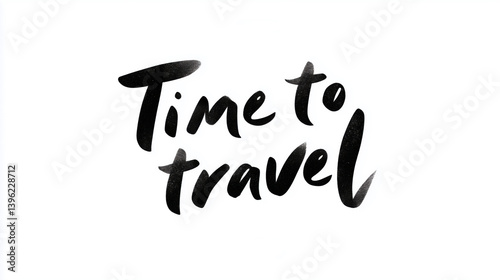 Obraz na płótnie Time to travel calligraphy font, modern minimalist illustration. w salonie
