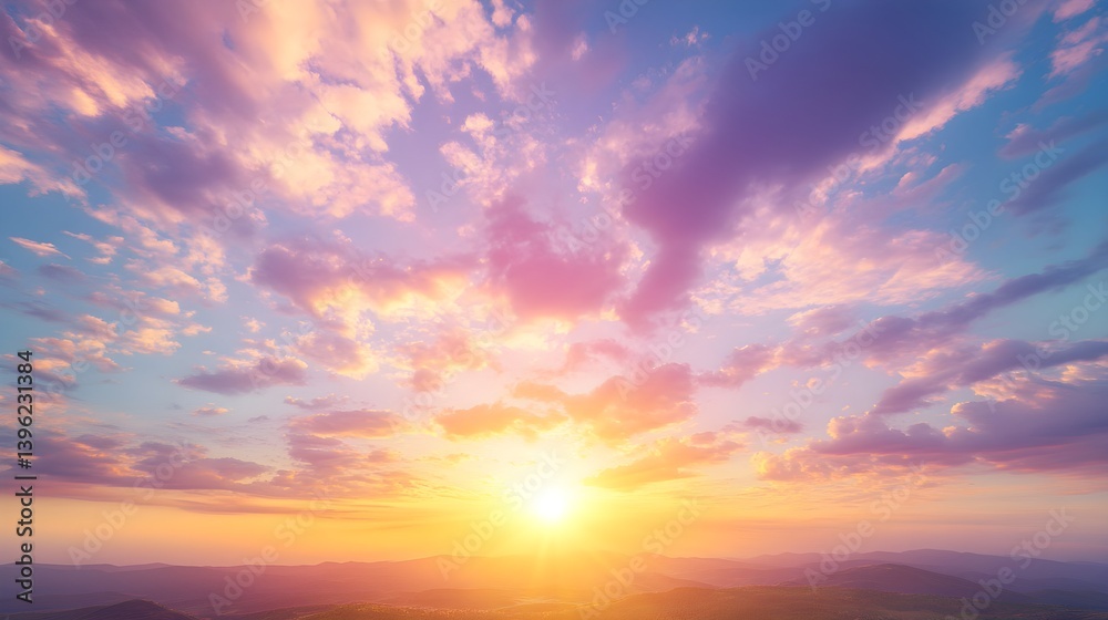 Vibrant Sunset Sky with Pink and Purple Gradient Colors at Dusk Vibrant Sunset Sky with Pink and Purple Gradient Colors at Dusk