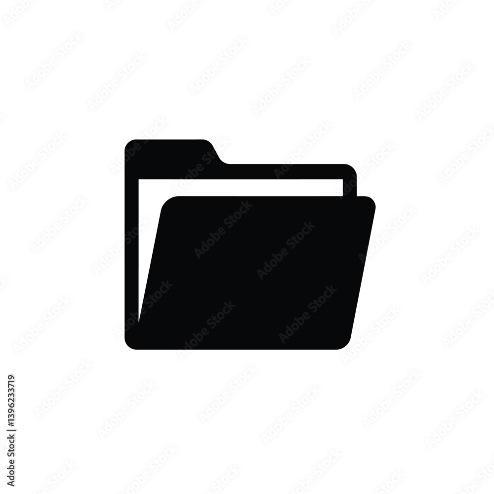 Open Folder Icon For File Management And Data Organization Flat Vector Design Open Folder Icon For File Management And Data Organization Flat Vector Design
