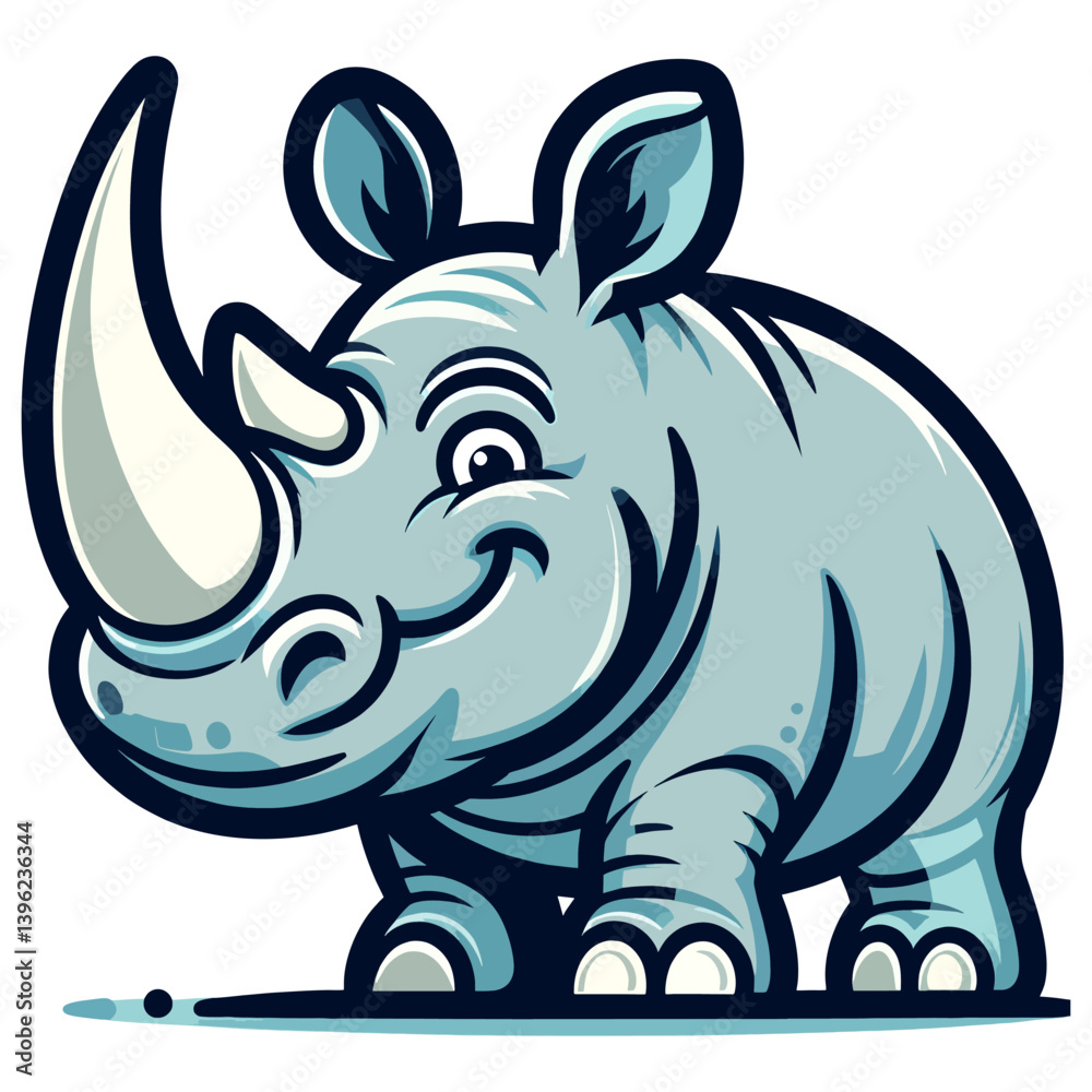 Fototapeta premium Happy Rhino Mascot