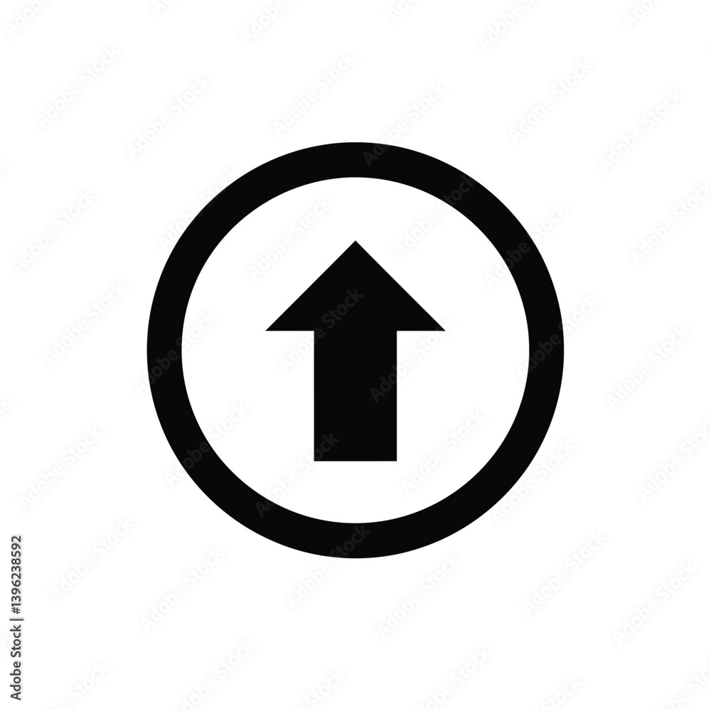 Black Up Arrow Inside Circle Shows Direction Navigation Interface Symbol Black Up Arrow Inside Circle Shows Direction Navigation Interface Symbol