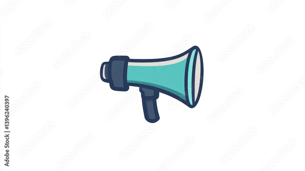 A megaphone icon in a flat design style perfect for communication and announcement themes A megaphone icon in a flat design style perfect for communication and announcement themes