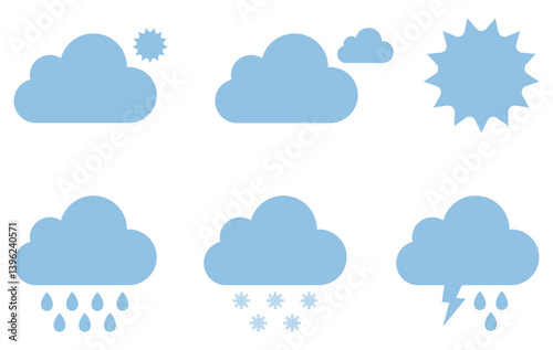 Weather icons isolated on white background.