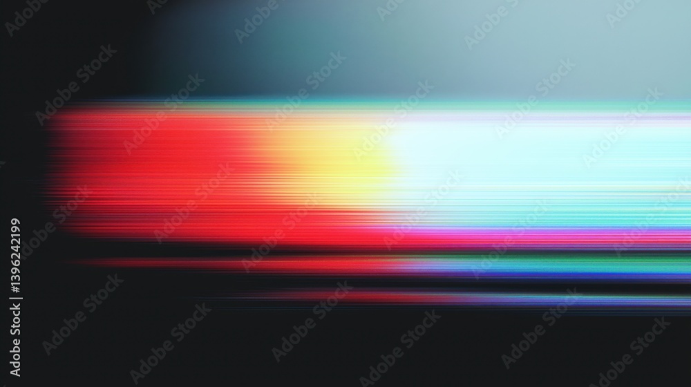 Vibrant streaks of color create an abstract motion blur on dark background.