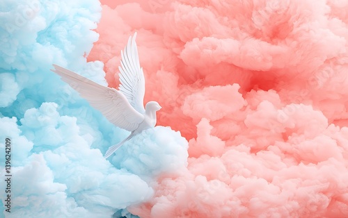 Dove in Pastel Cloudscape