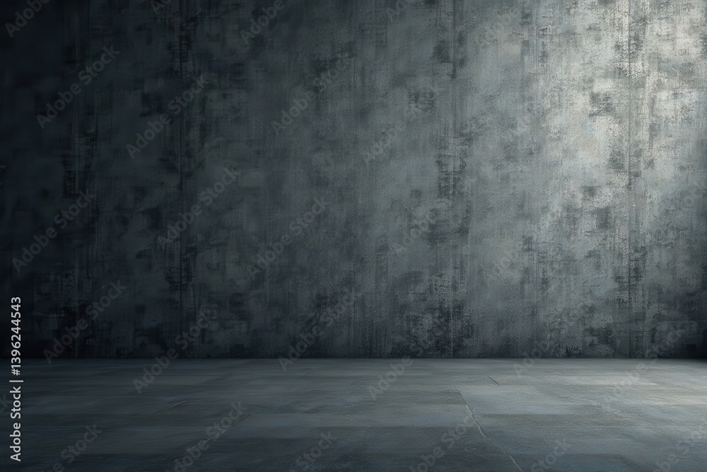 Dark, textured concrete wall and floor background , backdrop, cold tones, material Dark, textured concrete wall and floor background , backdrop, cold tones, material