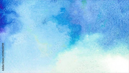 Abstract blue watercolor paint texture on aged paper with a vintage grunge design